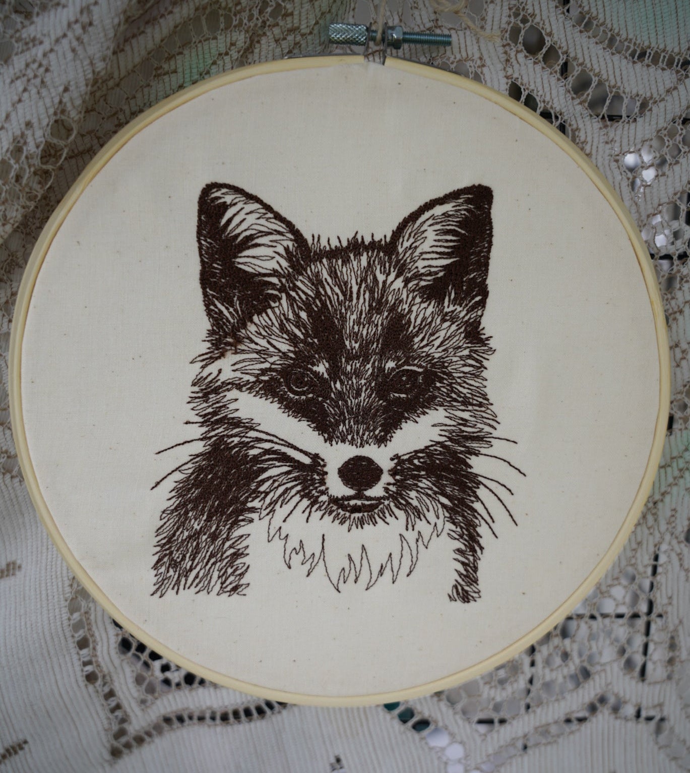Foxy Gentleman 8" Embroidery Hoop